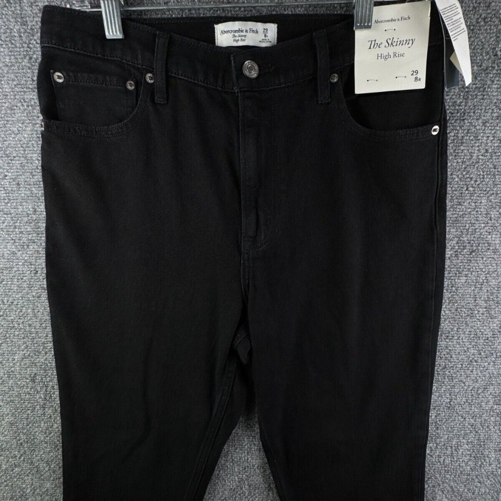 NWT Abercrombie & Fitch The Skinny High Rise Jeans Women 29 8R Stretch Denim